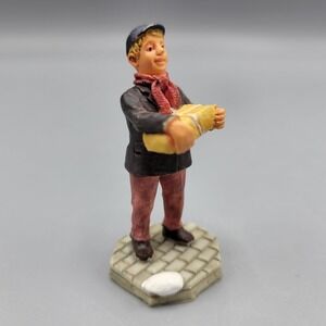 Vtg Lemax Figurine Boy W/ Package Christmas Village Holiday Decor 2.25" Tall